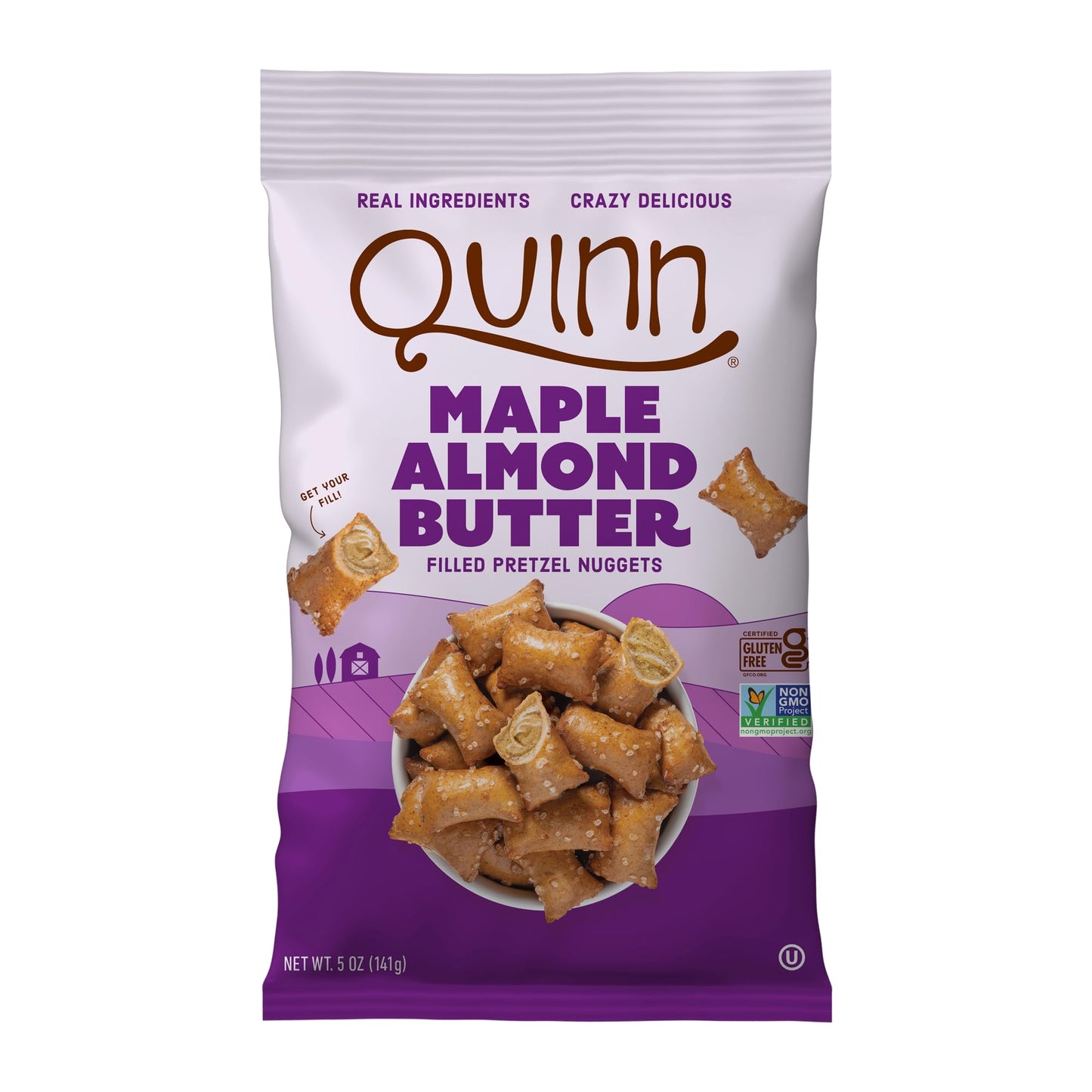 Quinn Dark Chocolate'Y Peanut Butter Filled Pretzel Nuggets, Gluten Free, Corn Free, Soy Free, Dairy Free & Vegan Friendly, Non-