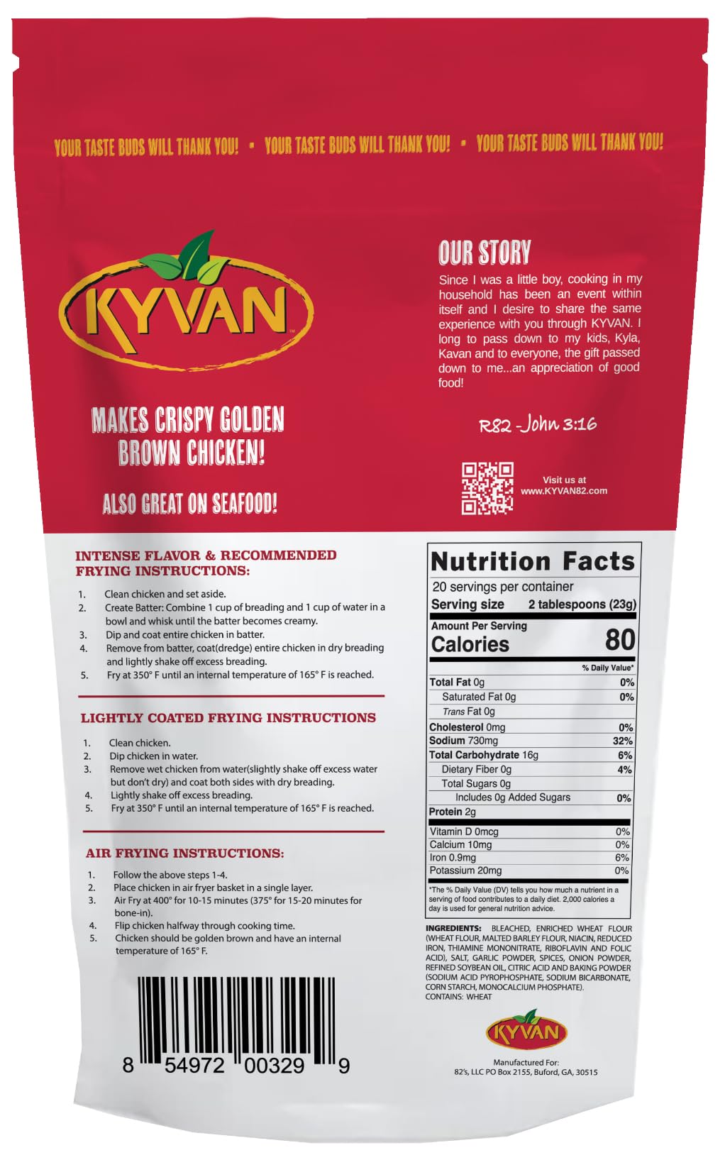 Kyvan Chicken Breading, Chicken Fry, 1 Lb