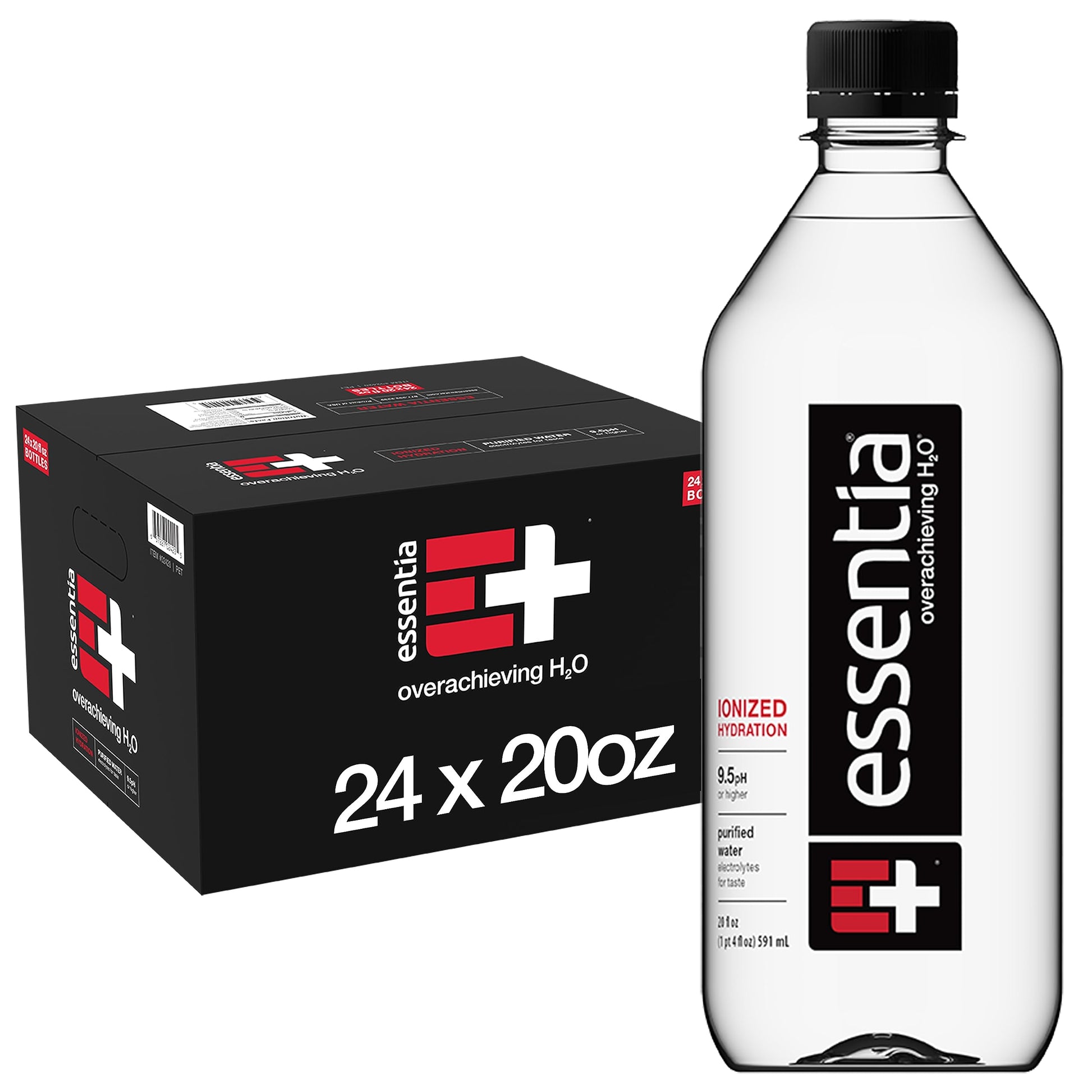 Essentia Bottled Water LLC, Ionized Alkaline Water; 99.9% Pure, Infused with Electrolytes, 9.5 pH or Higher a Clean, Smooth Tast
