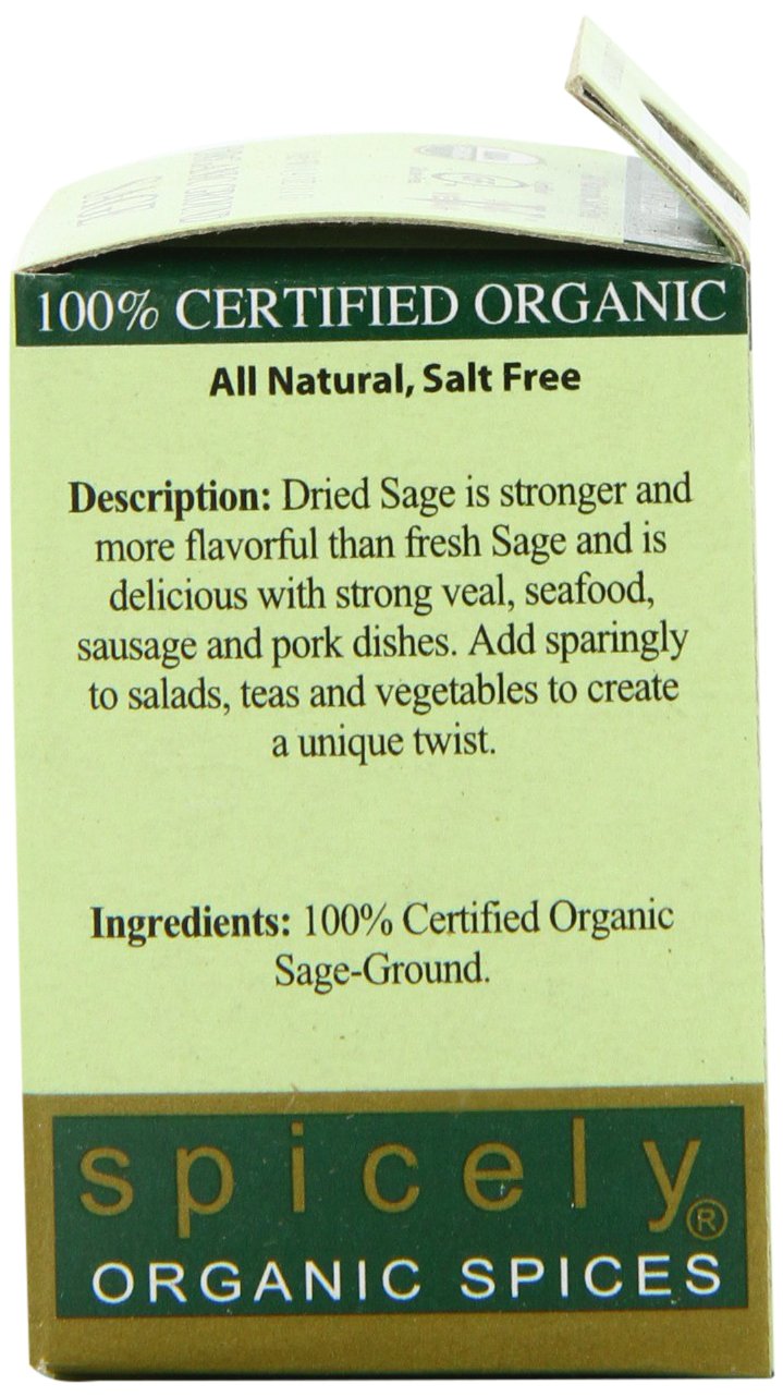 Spicely Organic Sage Ground, 0.4 Ounce (Pack Of 6)