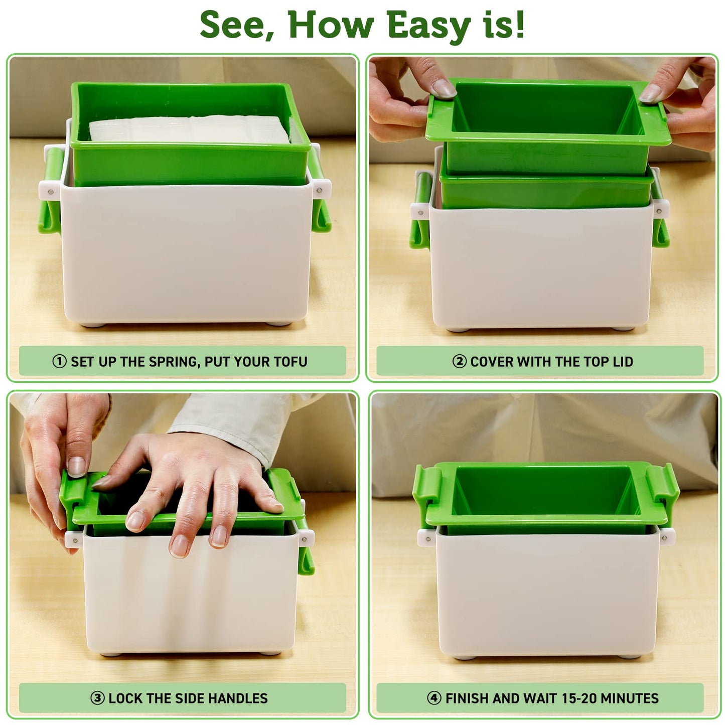 Tofu Press, Easily Remove Water From Tofu In 10-20 Mins For More Delicious, Tofu Squeezer Dishwasher Safe, Tofu Drainer And Stra