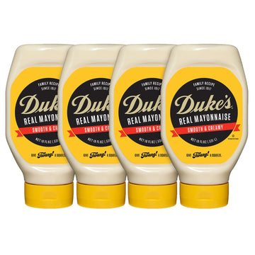 Dukes Real Mayonnaise Squeeze Bottle - Original Smooth & Creamy Taste, 18 Ounce (Pack of 4)