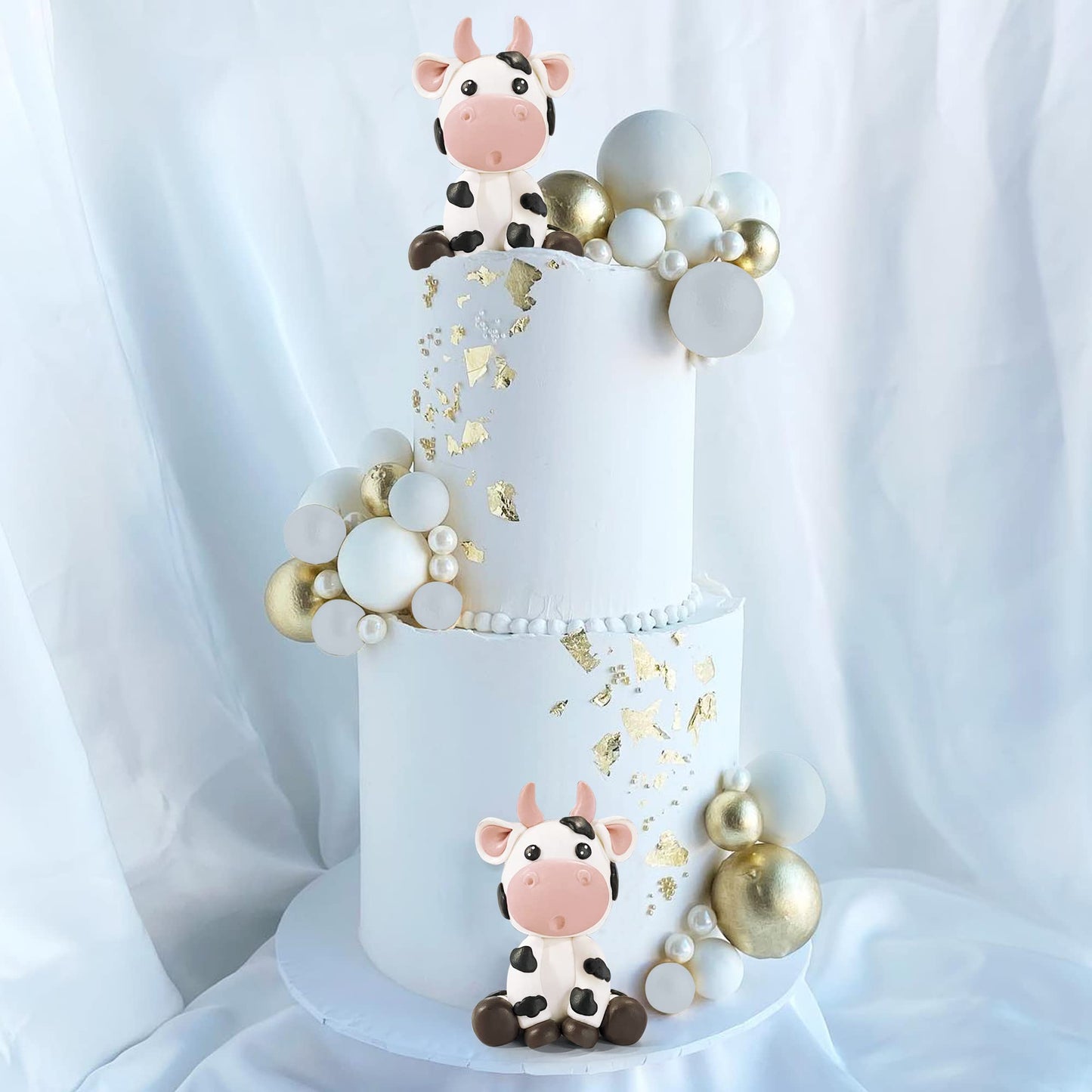 Cow Cake Topper Cute Baby Cow Cake Decorations Farm Cake Decorations Baby Shower Cow Themed Birthday Party Supplies For Girls Bo