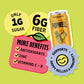 Popwell Prebiotic Soda, Tropical Mango Flavor, 6g Fiber, 1g Sugar, 12 Fl Oz Cans, Pack of 12