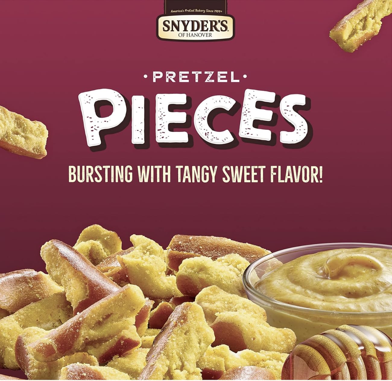 SUPERDEALS Snyders of Hanover Pretzel Pieces Variety Pack, 12 Bags, 2.25 Oz Each, Includes Honey Mustard, Jalapeno, Hot Buffalo Wing