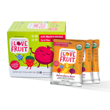 You Love Fruit - Bananaberry Beet All Natural Fruit Snacks  Healthy Snack Pack  Real Fruit! Gluten Free  Non Gmo  Vegan  Fiber Packed  Low Fat  Kosher  Variety Pack  Great For Adding To Gift Box  1.0 Oz (Pack Of 12)