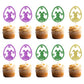 FmiyunEea 20pc Happy Easter CupCake Topper-Glitter for Easter Day bunny Theme Party? Baby Shower?Happy Birthday Party Decoration