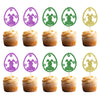 FmiyunEea 20pc Happy Easter CupCake Topper-Glitter for Easter Day bunny Theme Party? Baby Shower?Happy Birthday Party Decoration