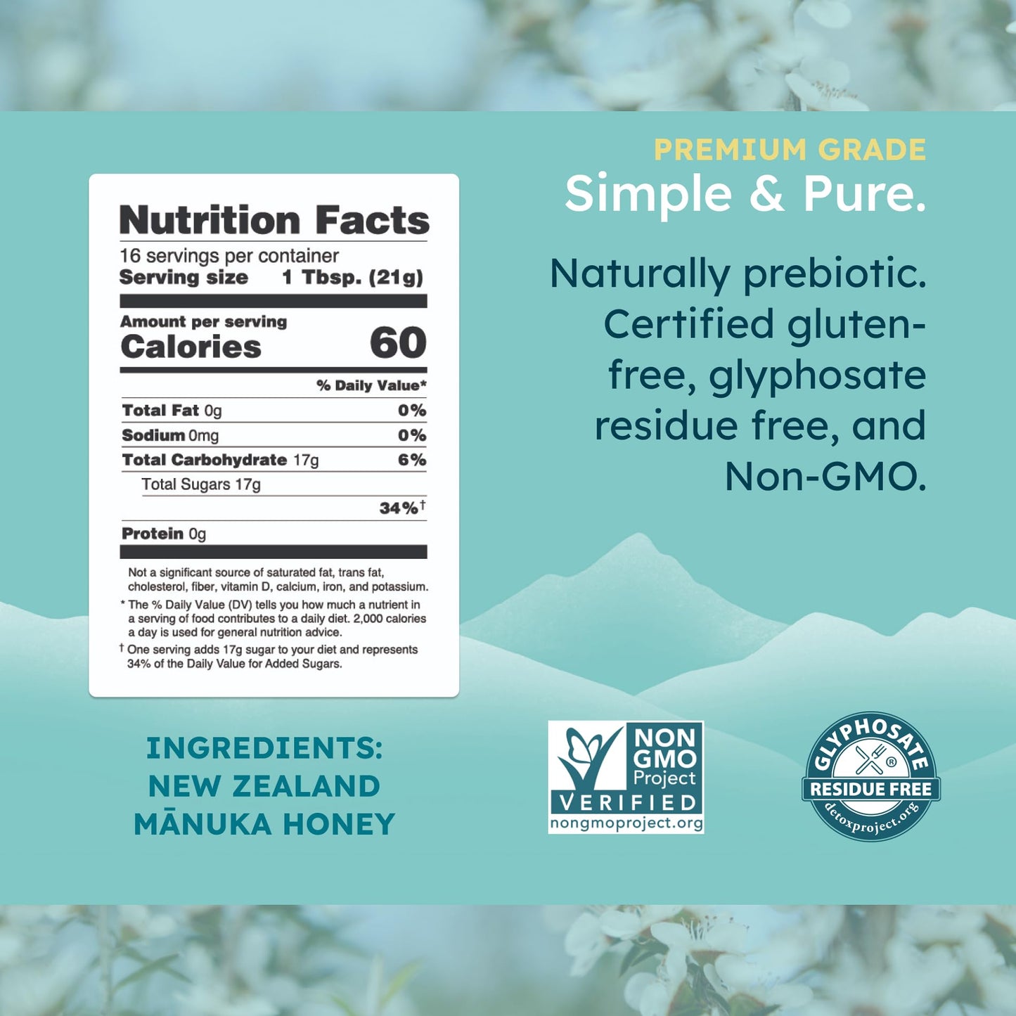 Melora Manuka Honey New Zealand Raw Honey | Pure, Unfiltered, Unpasteurized Honey | Organic Squeeze Bottle | Umf 8+ | Mgo 185+ |