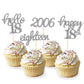 24 Pcs Glitter 18Th Birthday Cupcake Toppers For Celebrating 18Th Birthday Party Decorations For Eighteen Years Old Birthday Par