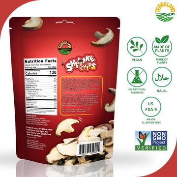 Terraland Shiitake Chips - Spicy, Crispy & Crunch Mushroom Snack, Non Gmo, Idea As A Standalone Snack, Topping For Salads And So