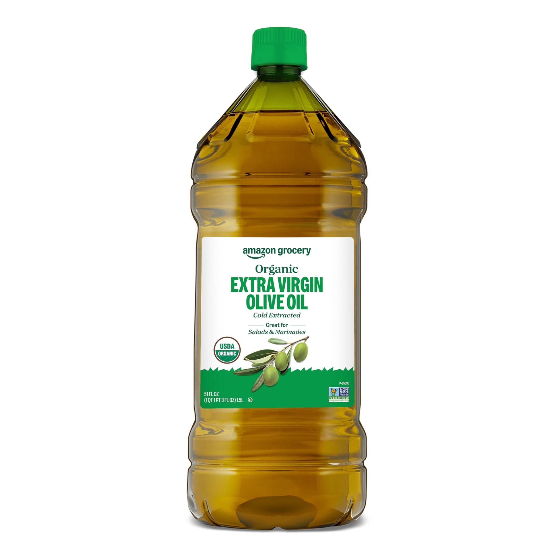 AmazonFresh Organic Extra Virgin Olive Oil, 51 Fl Oz, Pack of 1