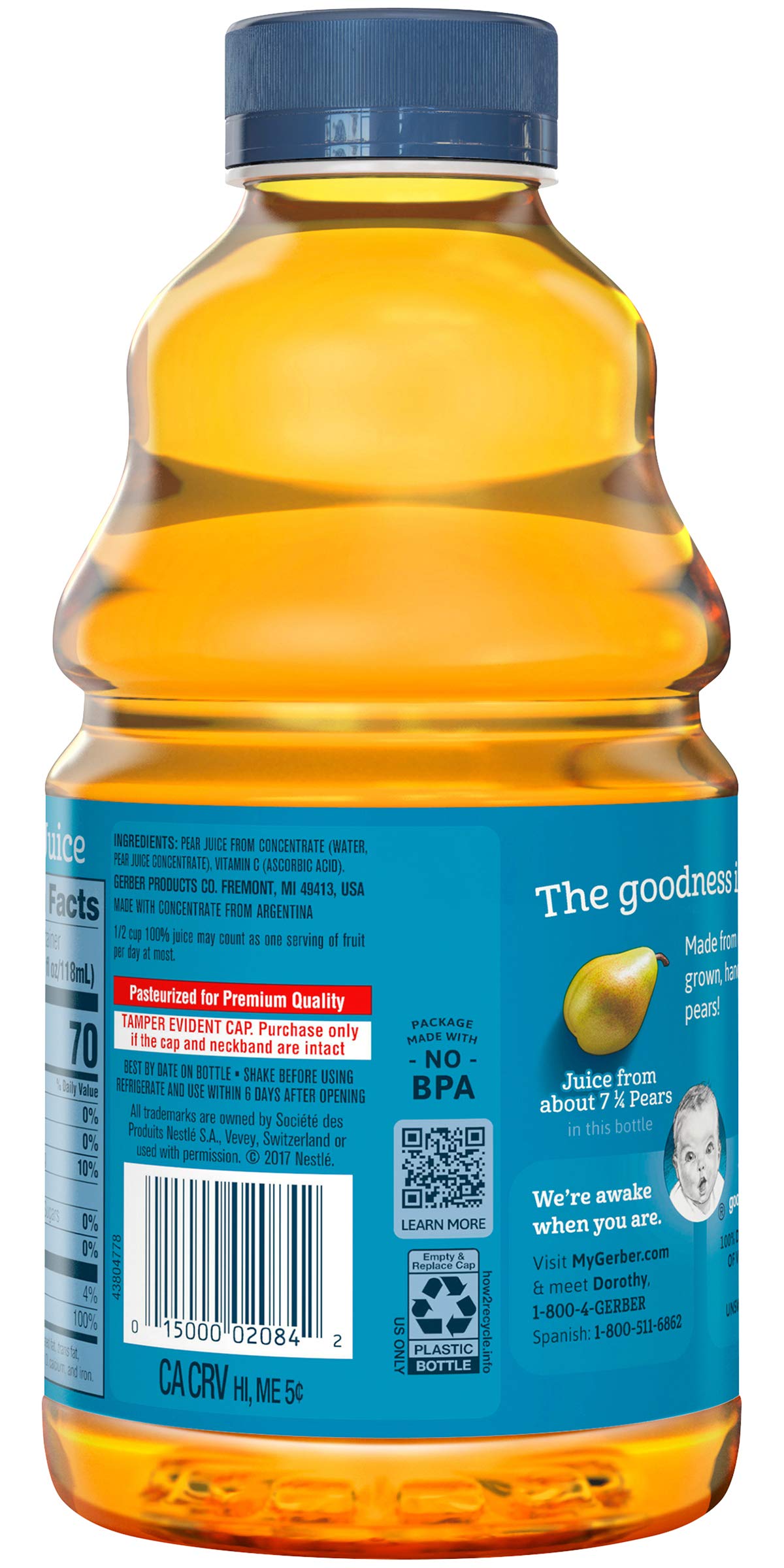 Gerber 100% Pear Juice, 32 Fl Ounce (Pack Of 6)
