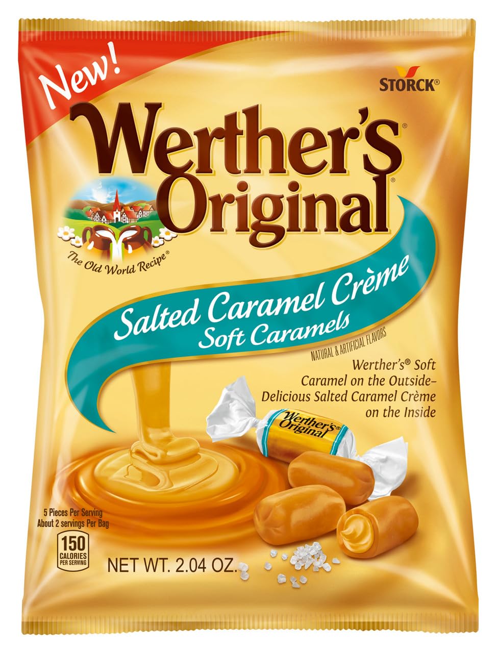 Aromatik Werthers Original Hard Candy - Salted Caramel Créme, 1 lb Resealable Pouch