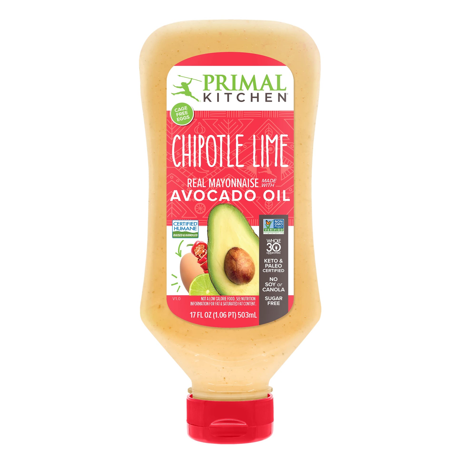 Primal Kitchen Chipotle Lime Mayo, Made with Avocado Oil, Squeeze Bottle, 17 oz