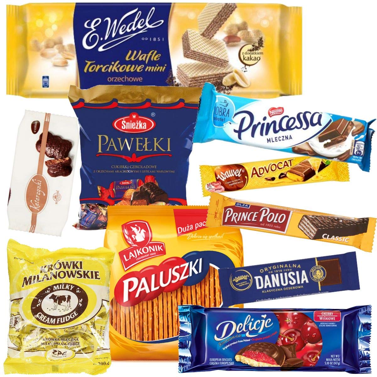 Polish Snacks Candy Gift Box Treats from Poland | Chocolates, Wafers, Cookies Variety Gift Basket Polish Food Box Assortment of