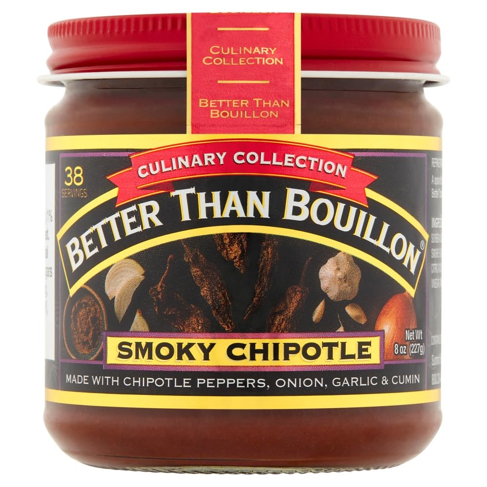 Better Than Bouillon Base Variety Pack, 1 Adobo Base, 1 Smoky Chipotle Base, 1 Sofrito Base, 1 Chili Base, 8 Ounce Glass Jars (P