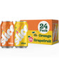 Slice Healthy Soda, Orange & Grapefruit Variety Pack, Prebiotic & Probiotic Soda Pop, 5g Fiber, 35-40 calories, 12 fl oz 24 Pack