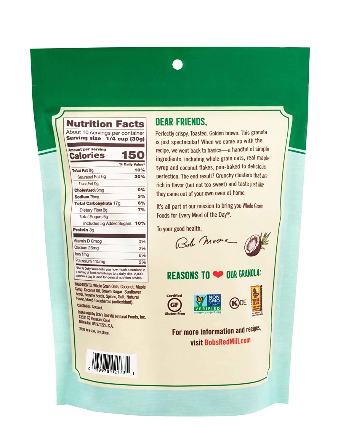 Bob'S Red Mill Pan-Baked Granola Coconut Spice, 11 Ounce (Pack Of 2)