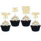 Gyufise 24Pcs Happy 35th Cupcake Toppers Glitter Thirty-five Straight Outta 1988 Cupcake Picks Cheers to 35 Years Birthday Cake