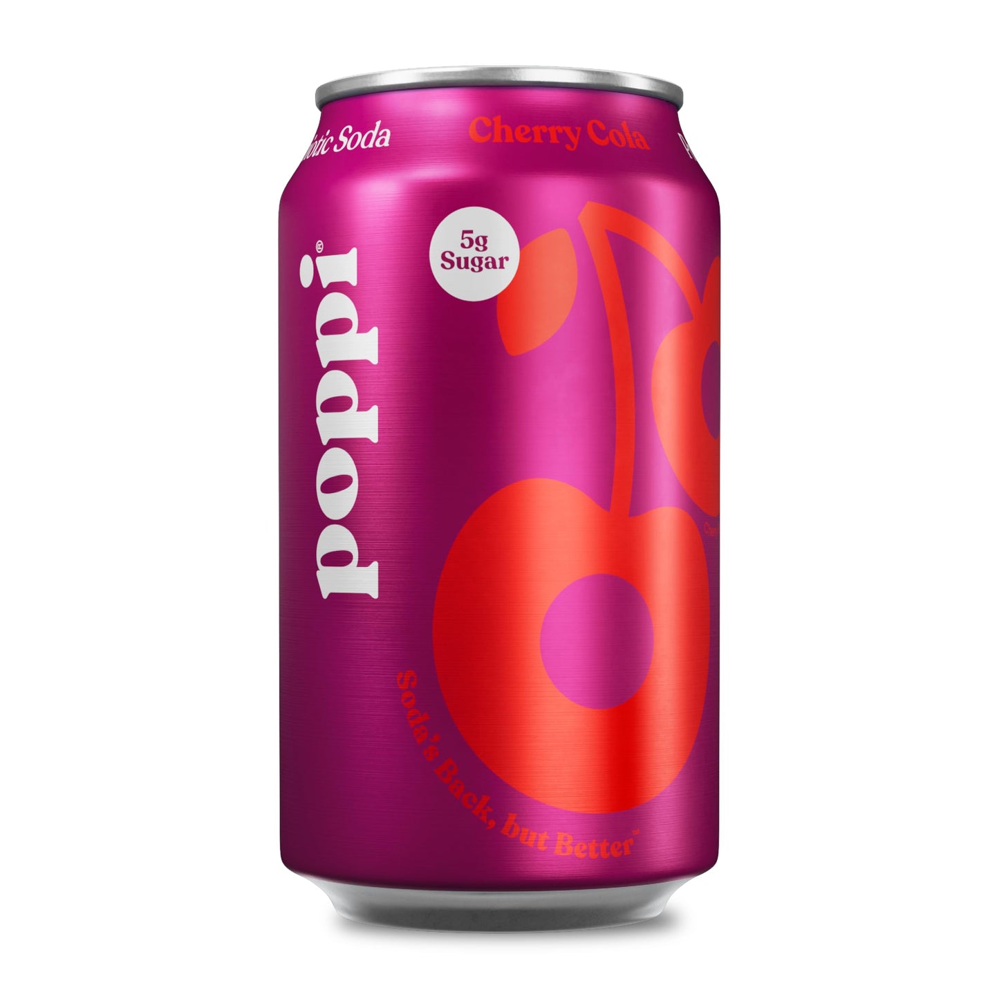 poppi Sparkling Prebiotic Soda Cherry Cola, 12 Fl Oz, 1 Count, with Apple Cider Vinegar and Fruit Juice