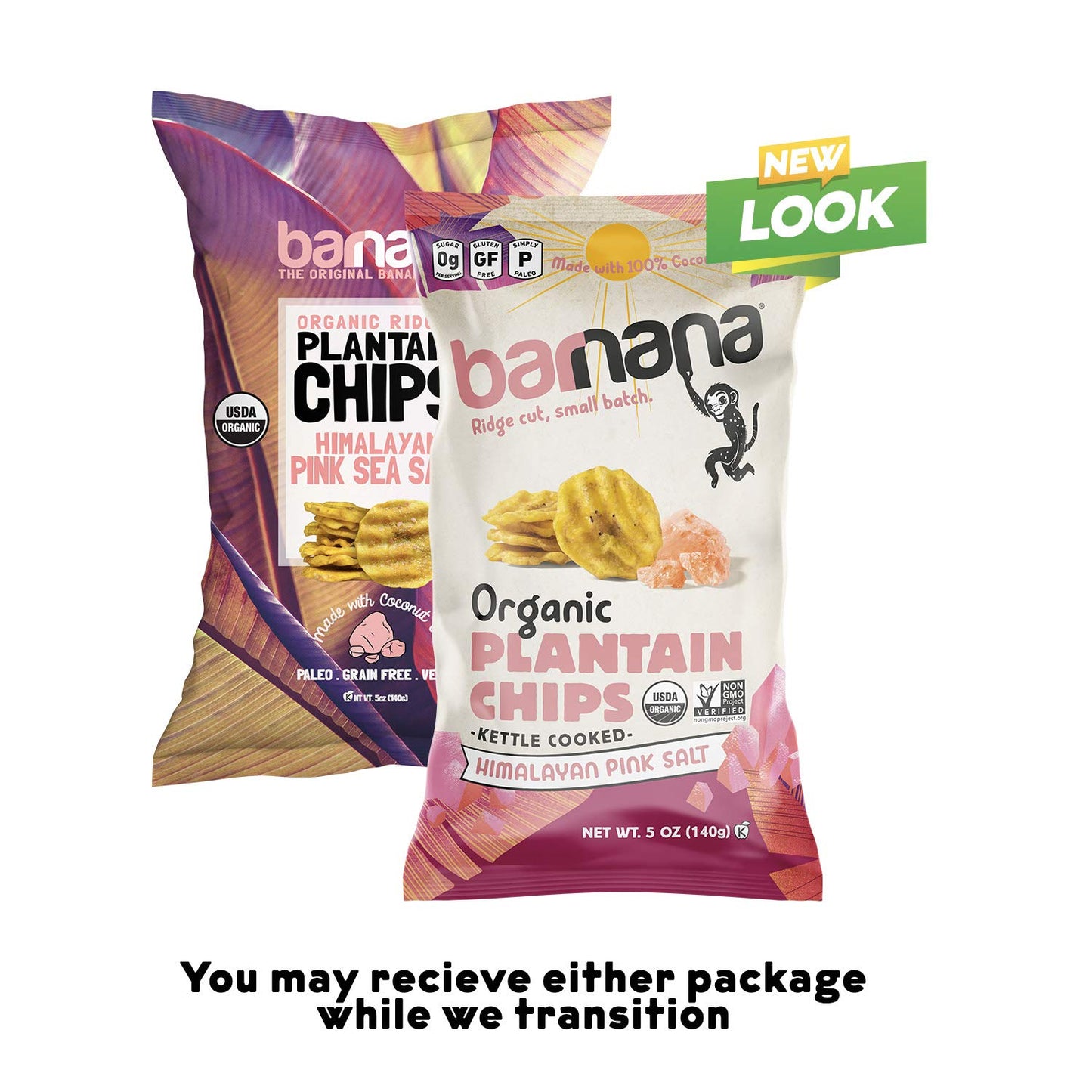 Barnana Organic Plantain Chips, Himalayan Pink Salt, 5 Ounce Bag - Paleo, Vegan, Grain Free Chips