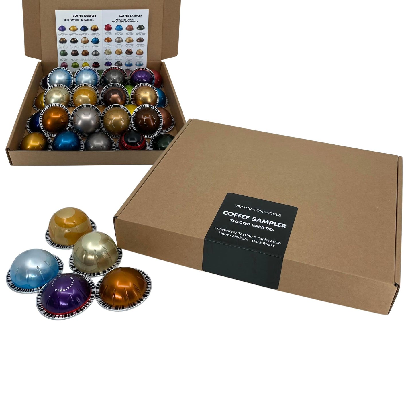 Discovery Coffee Sampler  16/32 Variety Pack | Assorted Coffee Pods With Flavor Guide | Coffee Gift Set (32 Variety)