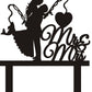 iEventStar Wedding Cake Topper Bride Groom Fishing Black 1 Count