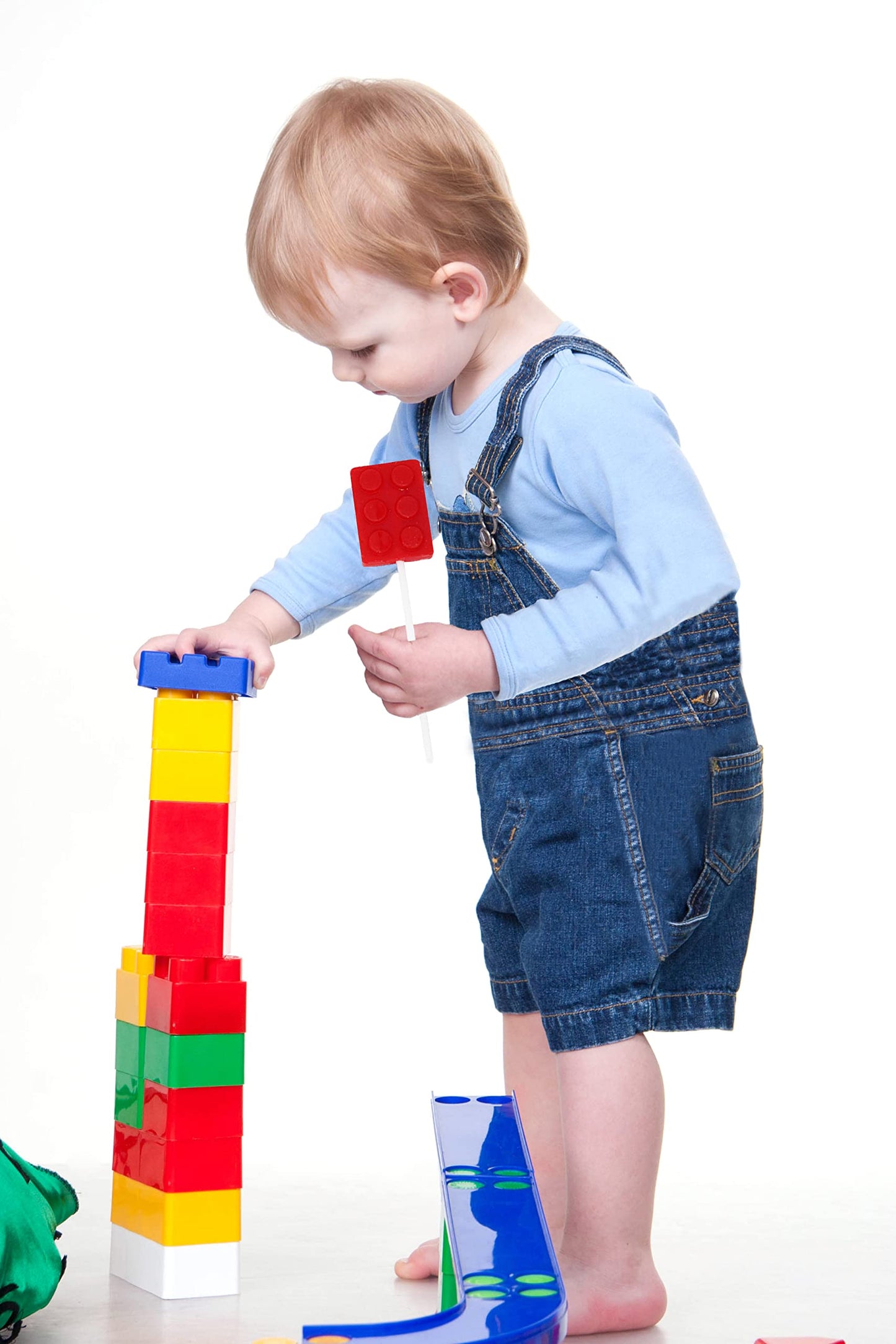 Brick Building Block Party Suckers - 12 Pack Brick Lollipops for Brick Birthday Party Favors - Sweet Color Brick Candy for Brick