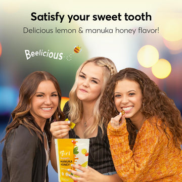 P.R.I Manuka Honey & Lemon Nuggets, Sweet And All Natural Hard Candy Treat, 3.5Oz