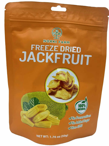 (Pack Of 1) Nokki Farm Freeze Dried Jackfruit Chips | Dried Fruit Snacks | Unsweetened Dried Jackfruit Chips | Gluten Free Healt