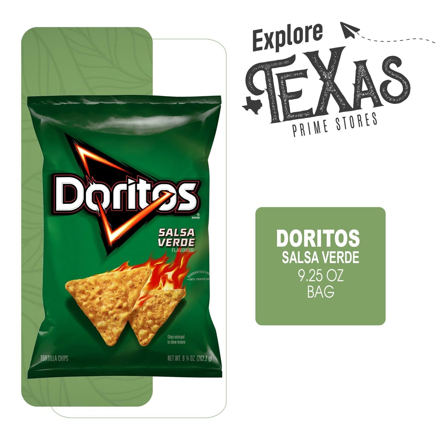 Doritos 6-Pack Of Salsa Verde Flavored Tortilla Snack Chips 9.25 Oz Bag + 1 Freebie By Lavinia Essentials Brand