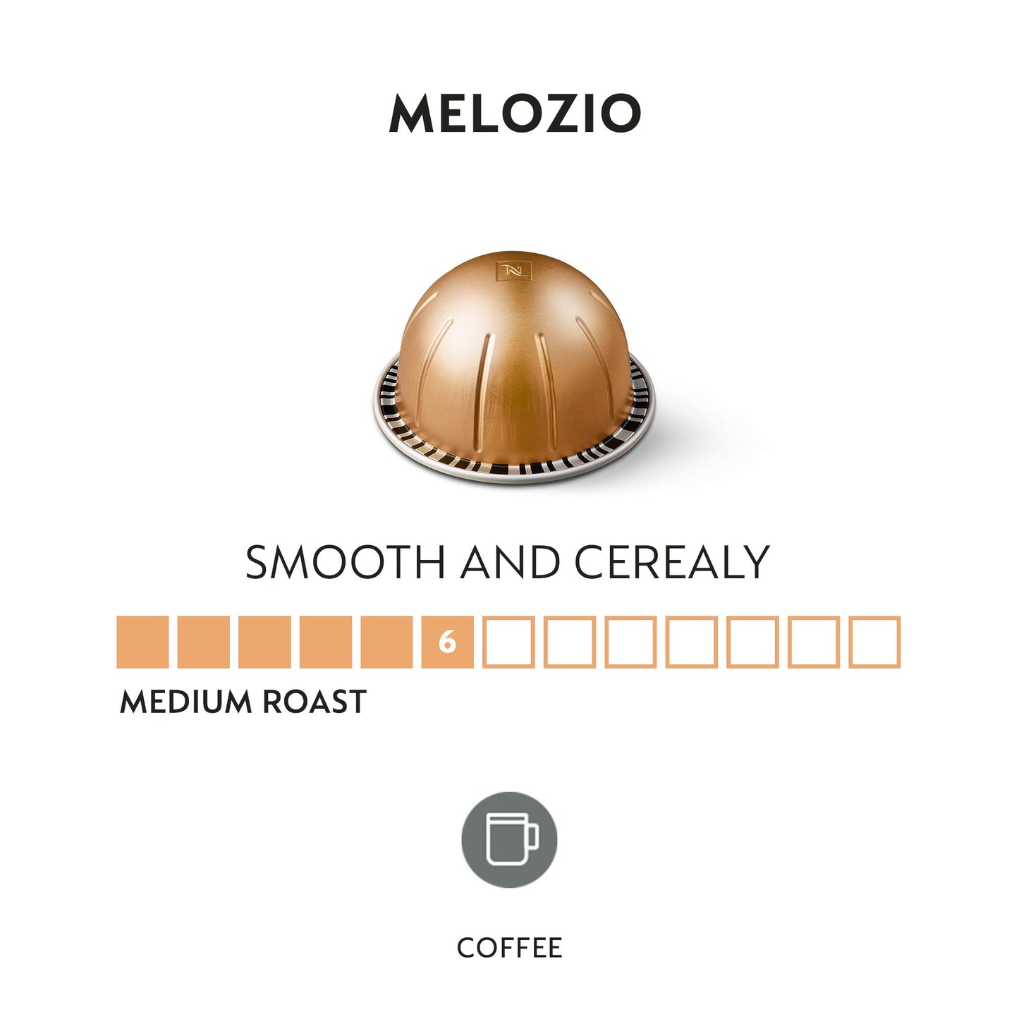 Nespresso compact pieces Vertuo Melozio Medium Roast Coffee Pods, 10 Count (Pack of 3), Model 102794