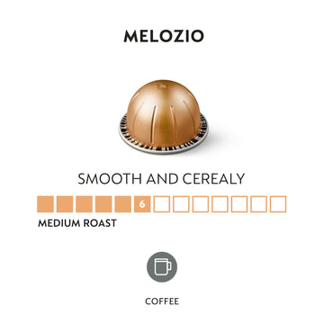 Nespresso compact pieces Vertuo Melozio Medium Roast Coffee Pods, 10 Count (Pack of 3), Model 102794