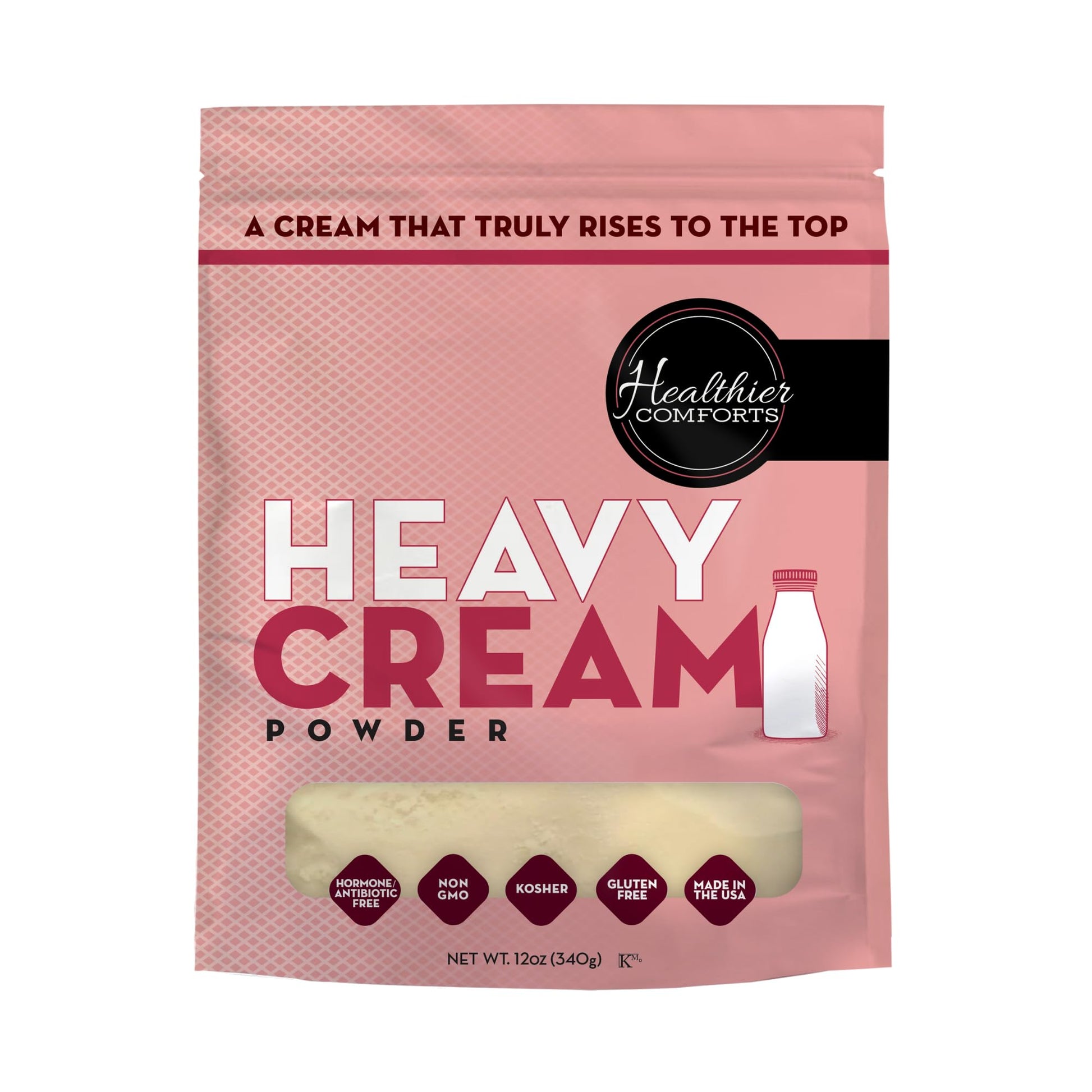 Healthier Comforts Heavy Cream Powder (72% Butterfat) | Kosher  Gluten Free  Non-GMO  Keto Friendly  Free of s &  s (rBGH or rBST) | Made in USA (12oz)