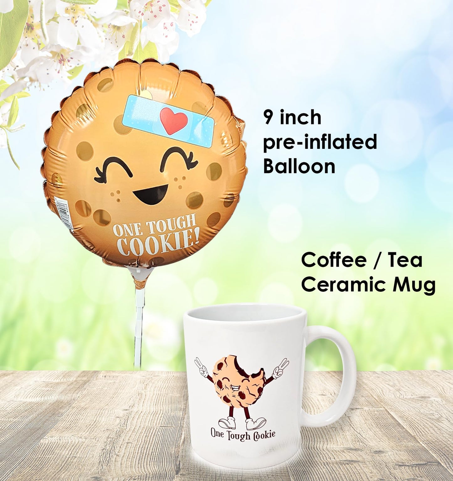 Get well Soon, One Tough Cookie Gift Basket, Care package Snack Box with Cookie, Balloon, Beautifully Feel better son for kids t