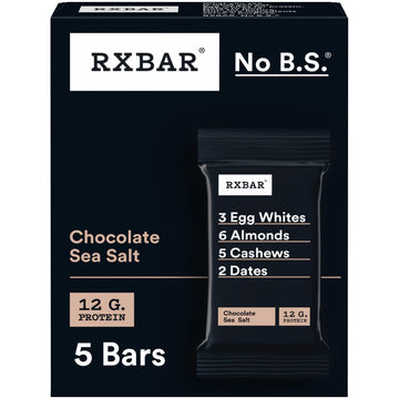 RXBAR Protein Bars, Protein Snack, Snack Bars, Chocolate Sea Salt, 9.1oz (5 Bars)