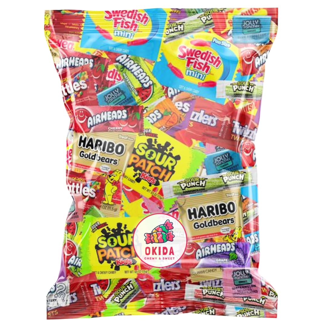 Halloween Candy Variety Mix - Individually Wrapped Fruity  Chewy & Hard  for Trick-or-Treat  Pinatas  Party Favors  Candy Buffets & Seasonal Celebrations - 2 lb Bulk Bag