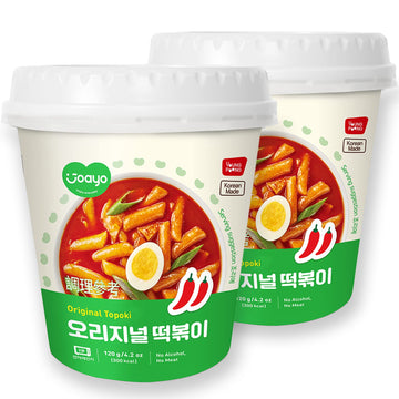 Joayo Original Tteokbokki Rice Cakes W/Sweet & Spicy Traditional Sauce [2-Pack] Authentic Korean Street Food Easy K-Food Instant