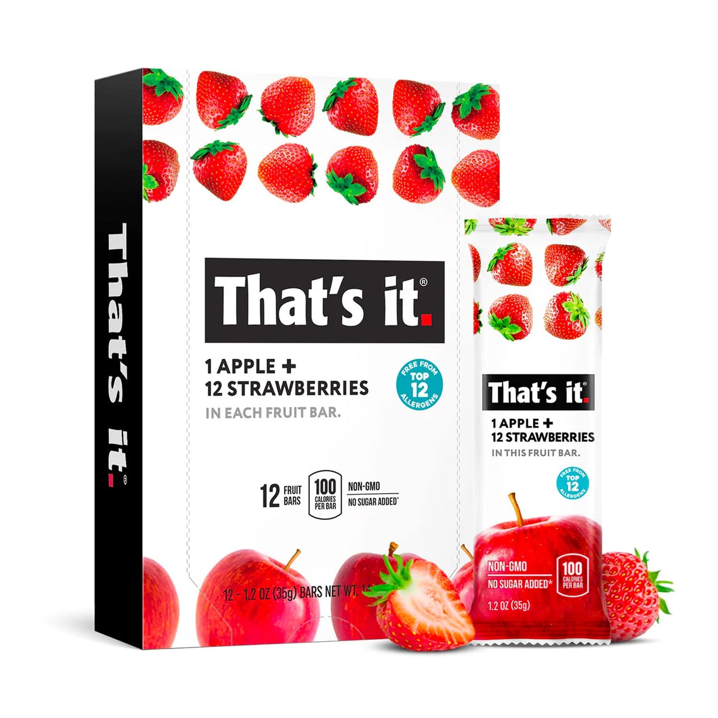 Thats it. (48 Count) Variety Pack | Strawberry, Blueberry, Mango & Cherry flavors | 100% Natural Real Fruit bars. Strawberry. P