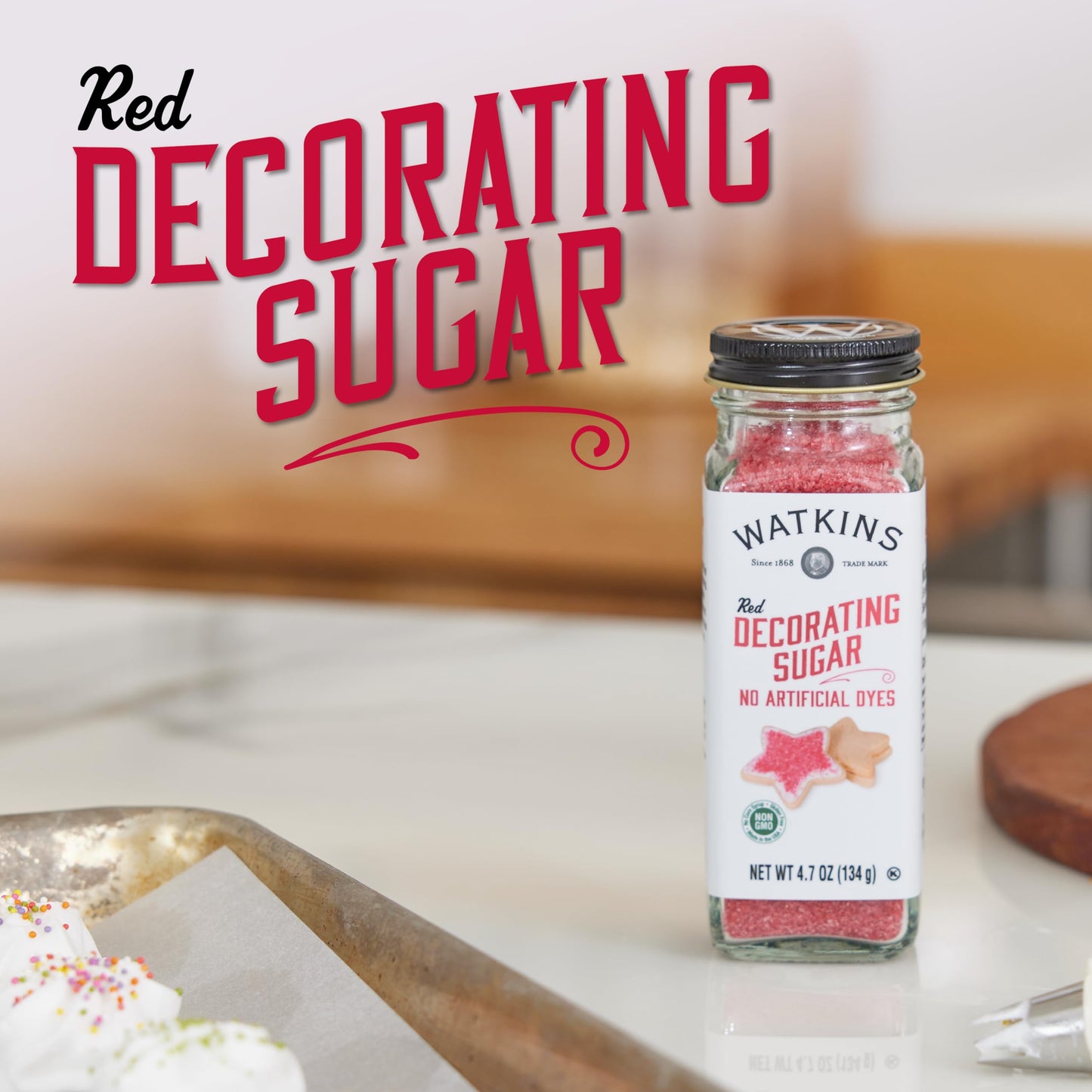 Watkins Red Decorating Sugar, 4.7 Ounce Jar, 3-Pack