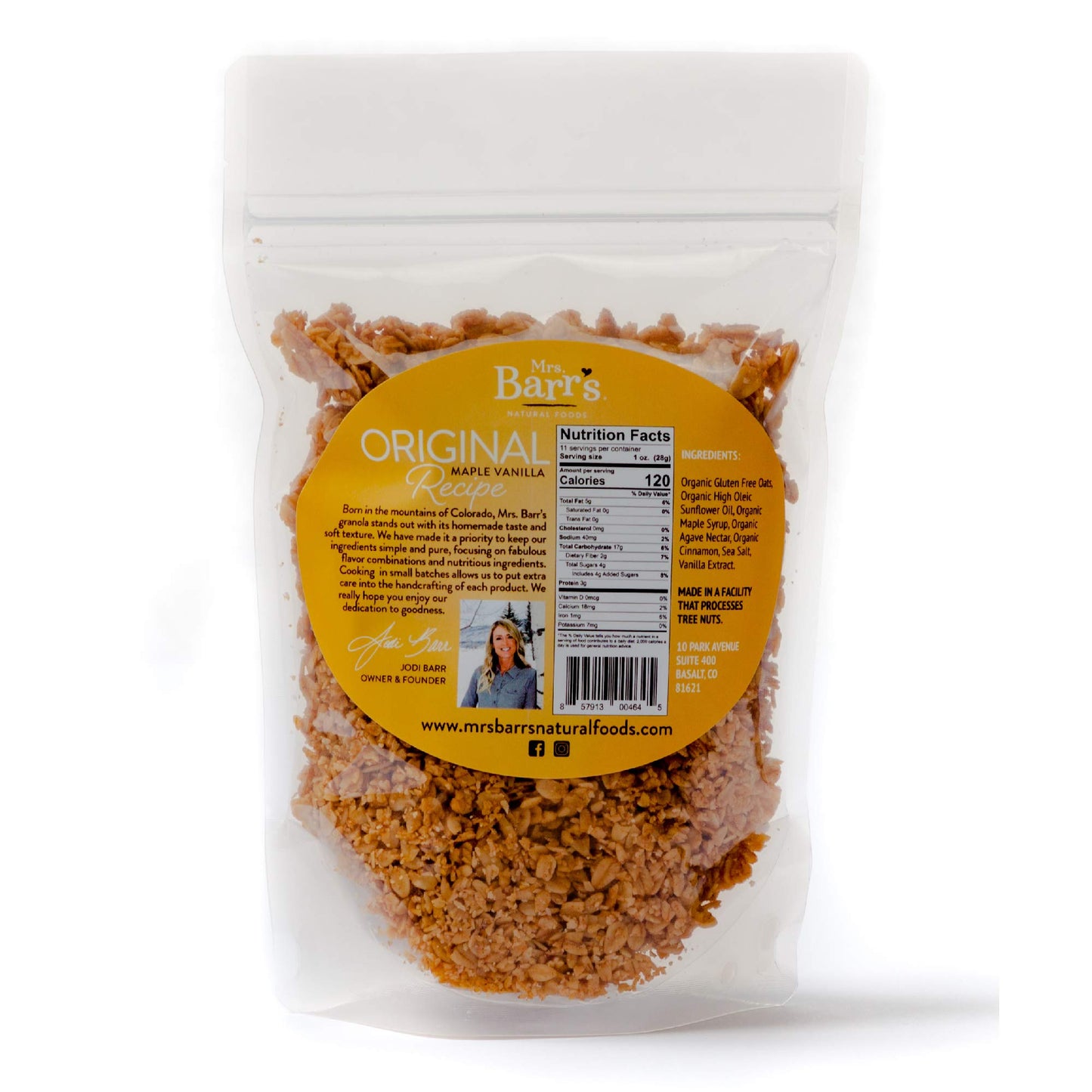 Mrs. Barrs Natural Foods Granola | Maple Vanilla | Certified Organic Gluten Free Oats | Soft Texture | Small Batch | Gourmet Qua
