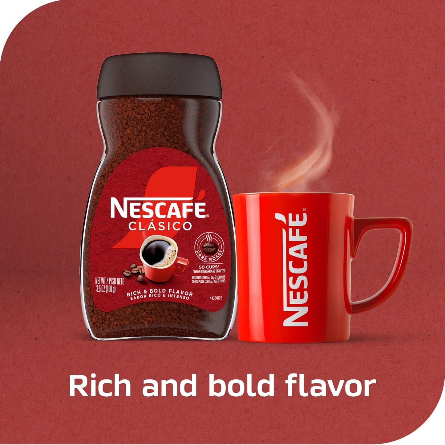NESCAF   CL  SICO Instant Coffee, Dark Roast Coffee, 1 Jar (7 Oz)