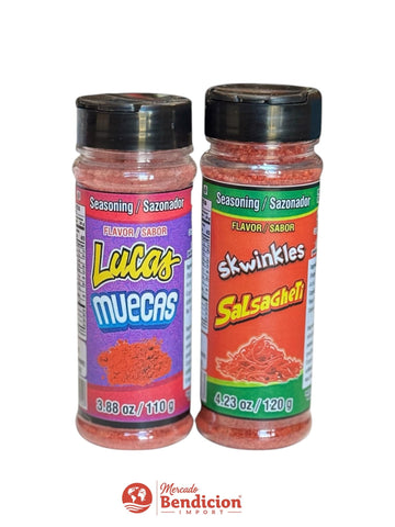 Flaming Hot Flavored Chili Candy Powder (2 Pack, Skwinkles & Lucas)