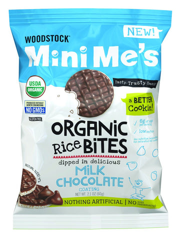Woodstock Mini Mes Organic Rice Bites, Milk Chocolate, 2.1 Ounce