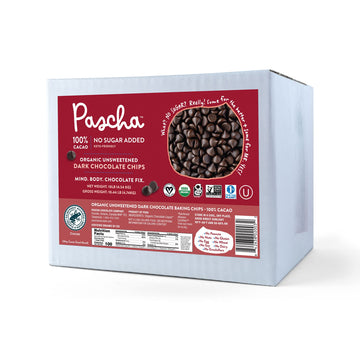 Pascha Bulk Organic Unsweetened 100% Dark Chocolate Baking Chips, 10 Pound