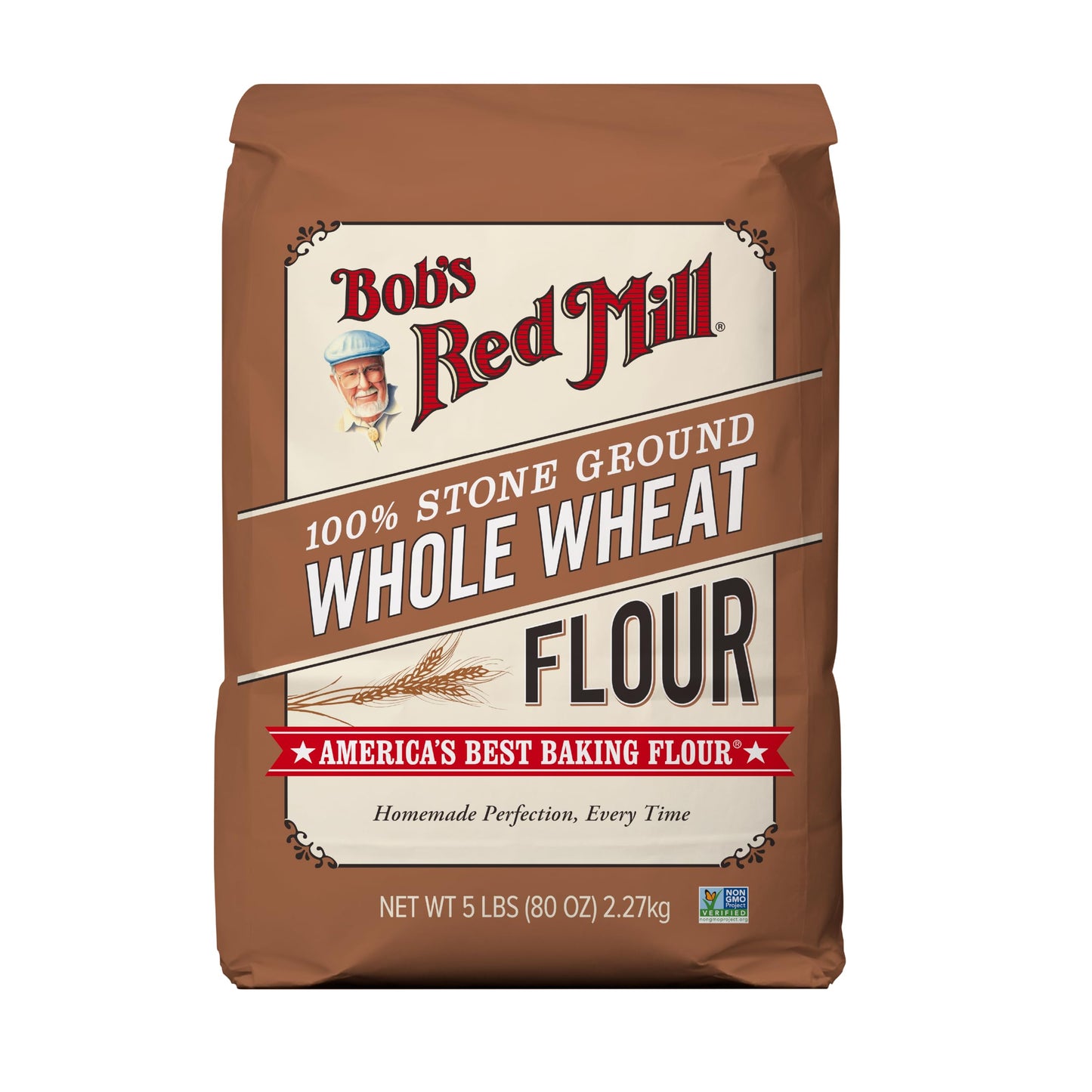 Bob'S Red Mill Whole Wheat Flour, 5Lb (Pack Of 8) - Whole Grain, Vegan, Kosher