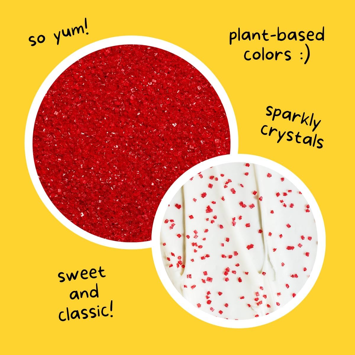 Supernatural Twinkles Sprinkles, Ruby Red Sanding Sugar, Dye-Free, Vegan, 3Oz, Made In Usa