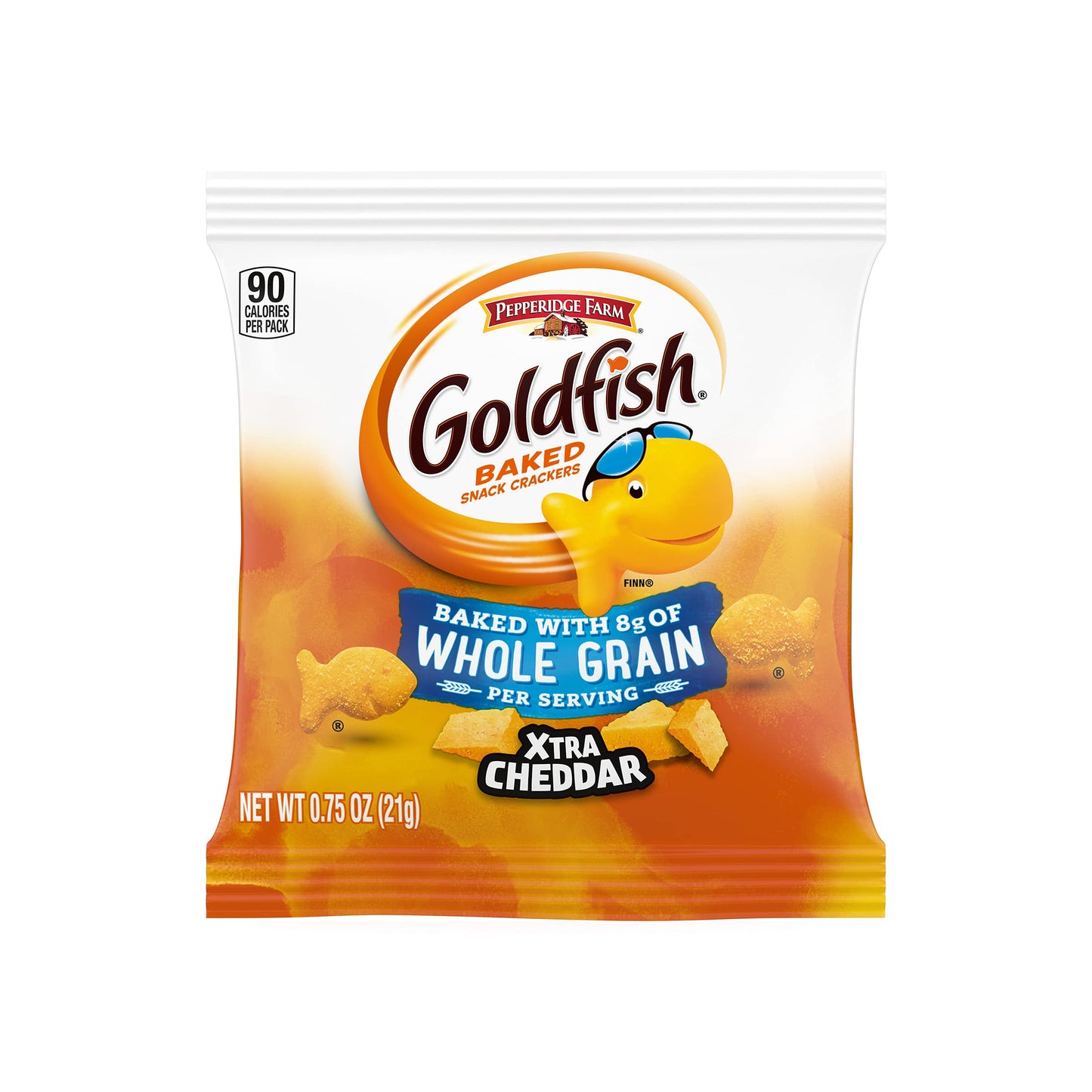 Pepperidge Farm Goldfish Foodservice Goldfish Baked with Whole Grain Crackers - Xtra Cheddar .75 Ounces, Pack of 300