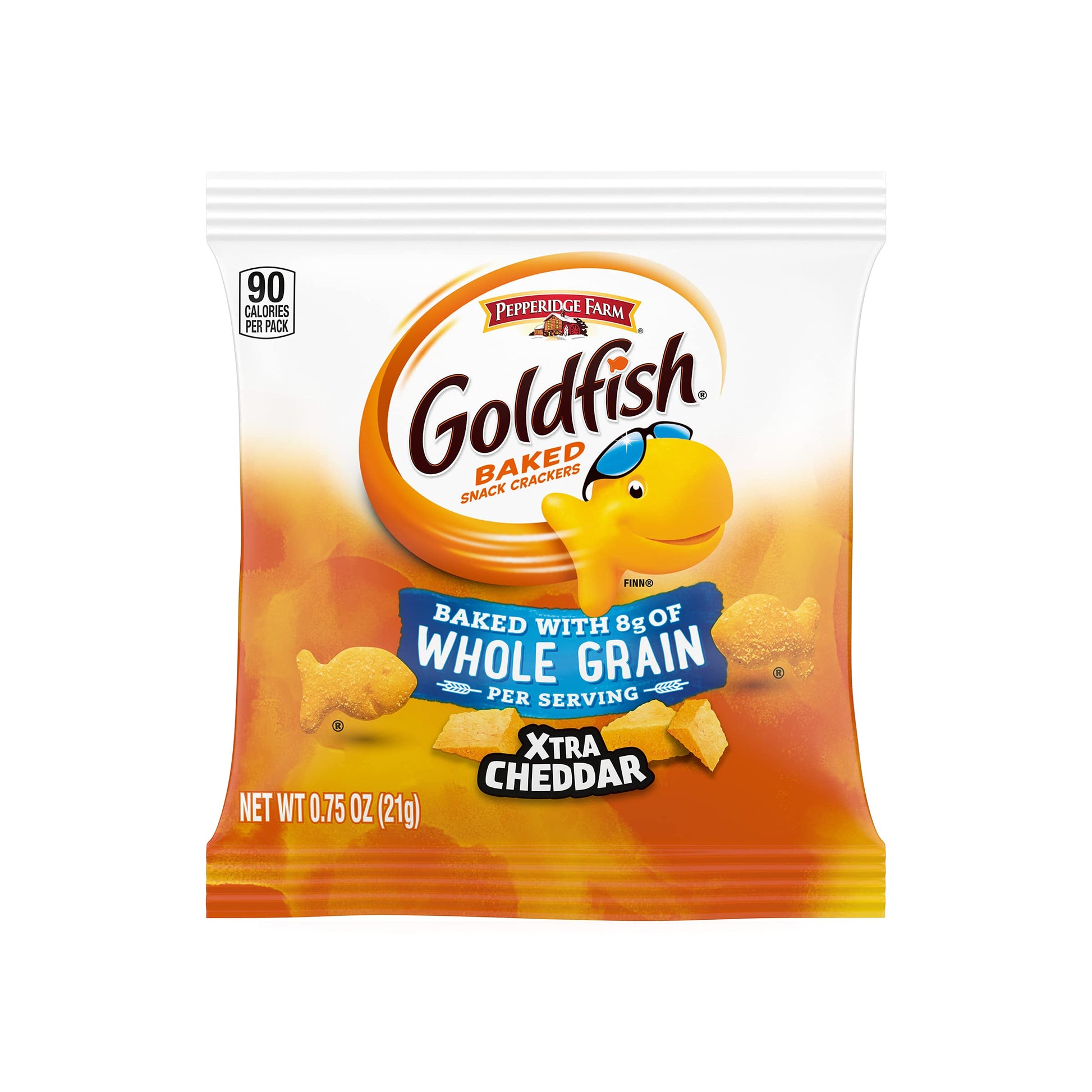 Pepperidge Farm Goldfish Foodservice Goldfish Baked with Whole Grain Crackers - Xtra Cheddar .75 Ounces, Pack of 300